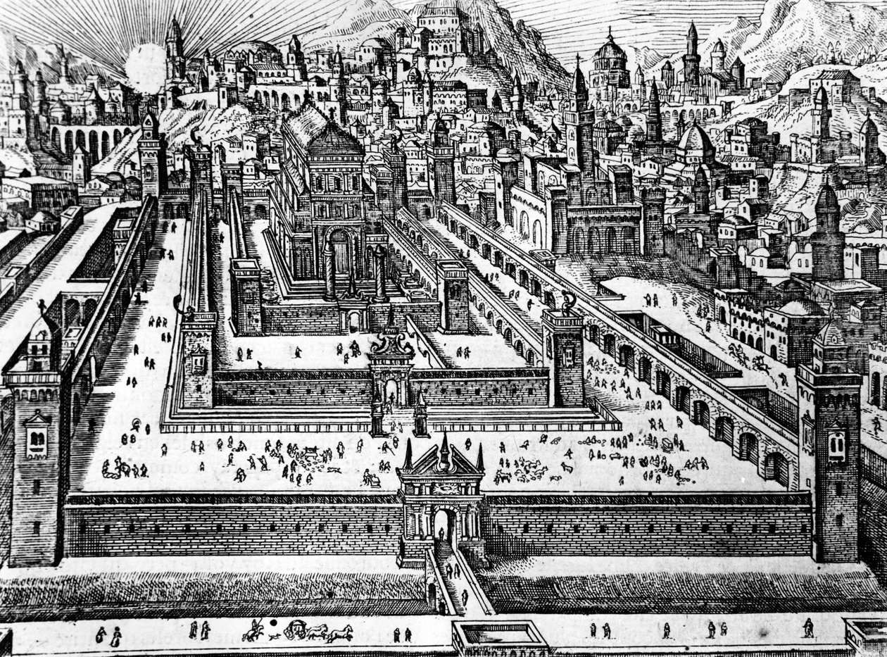 Reconstructie van de Tempel van Salomo, ca. 1700 door Dutch School