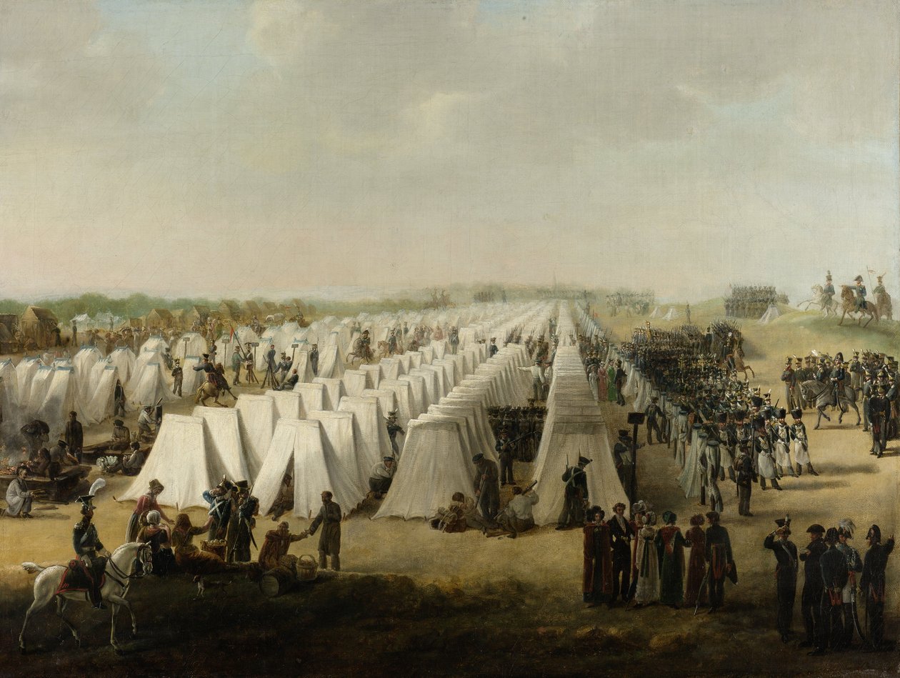 Het legerkamp bij Rijen, 1831-5 door Dutch School