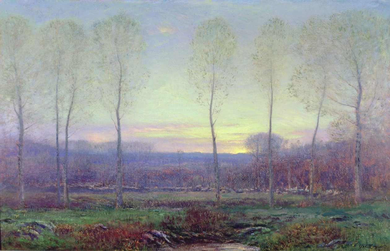 Oktober schemering door Dwight William Tryon