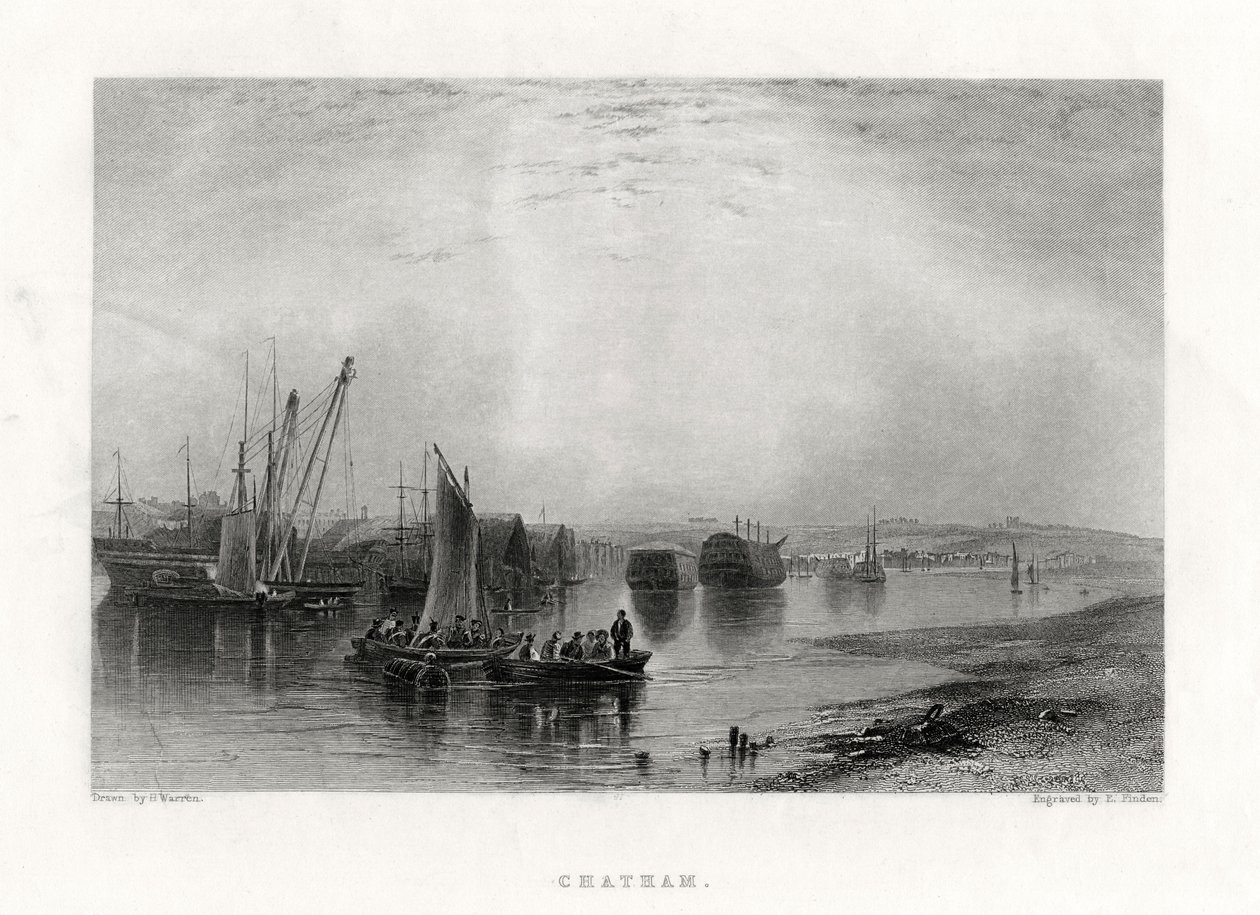Chatham, Kent, 1860 door E. Finden