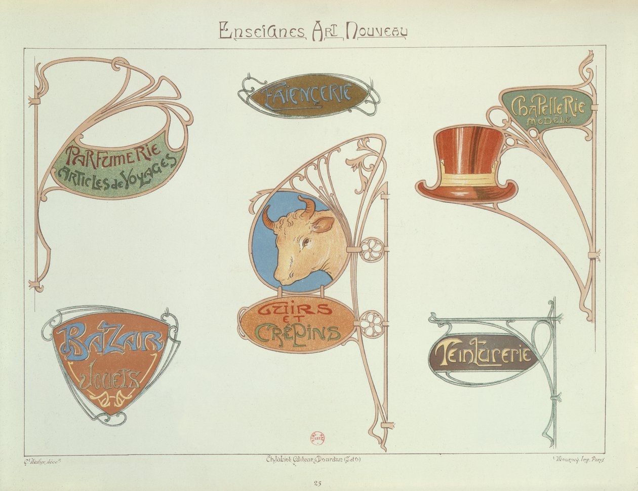 Art Nouveau winkelborden, 1903 door E. Mulier