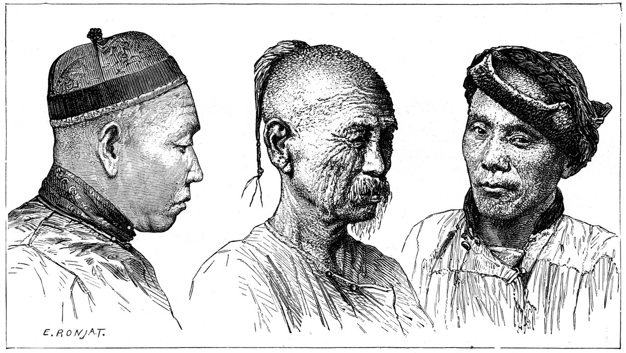 Chinese portretten door Etienne Antoine Eugene Ronjat