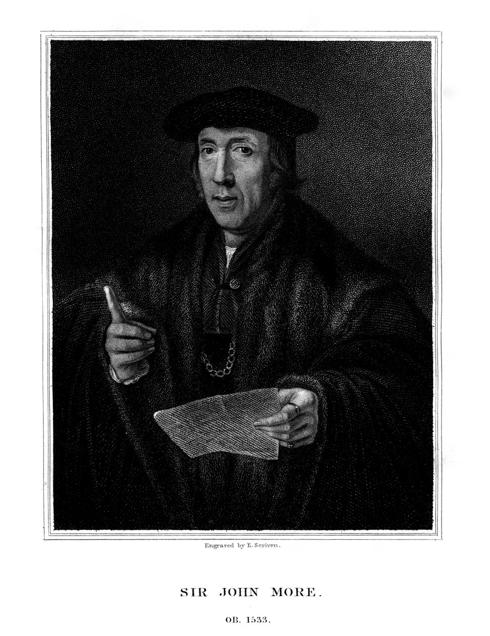 Sir John More, Engelse advocaat, 1826 door E. Scriven