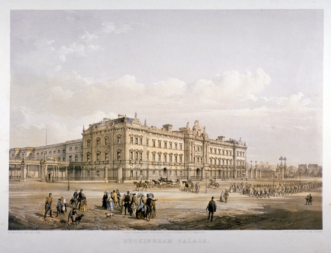 Buckingham Palace, Londen, 1852 door E Walker