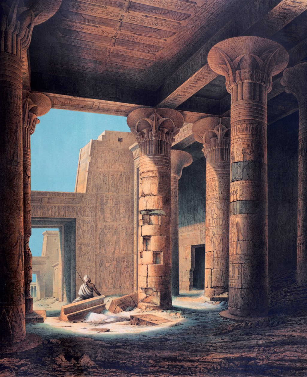 De Binnenste Tempel, Philae, Egypte, 1842 door E Weidenbach