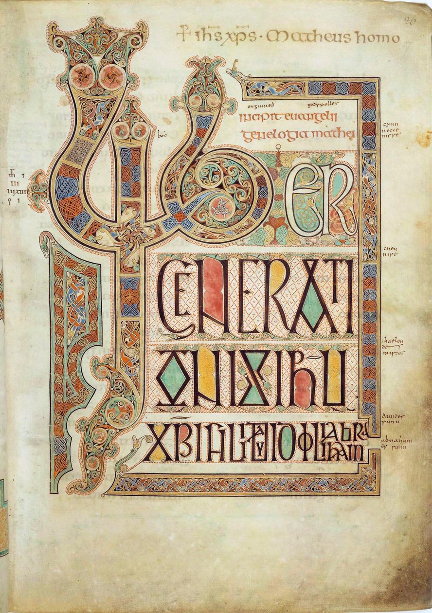 De Lindisfarne Evangeliën door Eadfrith,