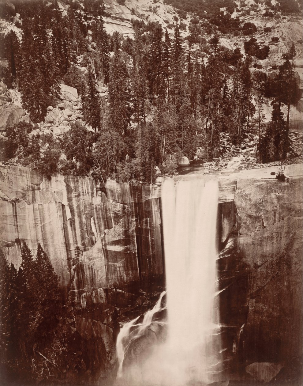 Pi-Wi-Ack (Douche van sterren), Vernal Fall, 400 voet, Vallei van Yosemite door Eadweard Muybridge