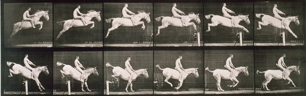 Man en paard springen over een hek, plaat 643 uit 