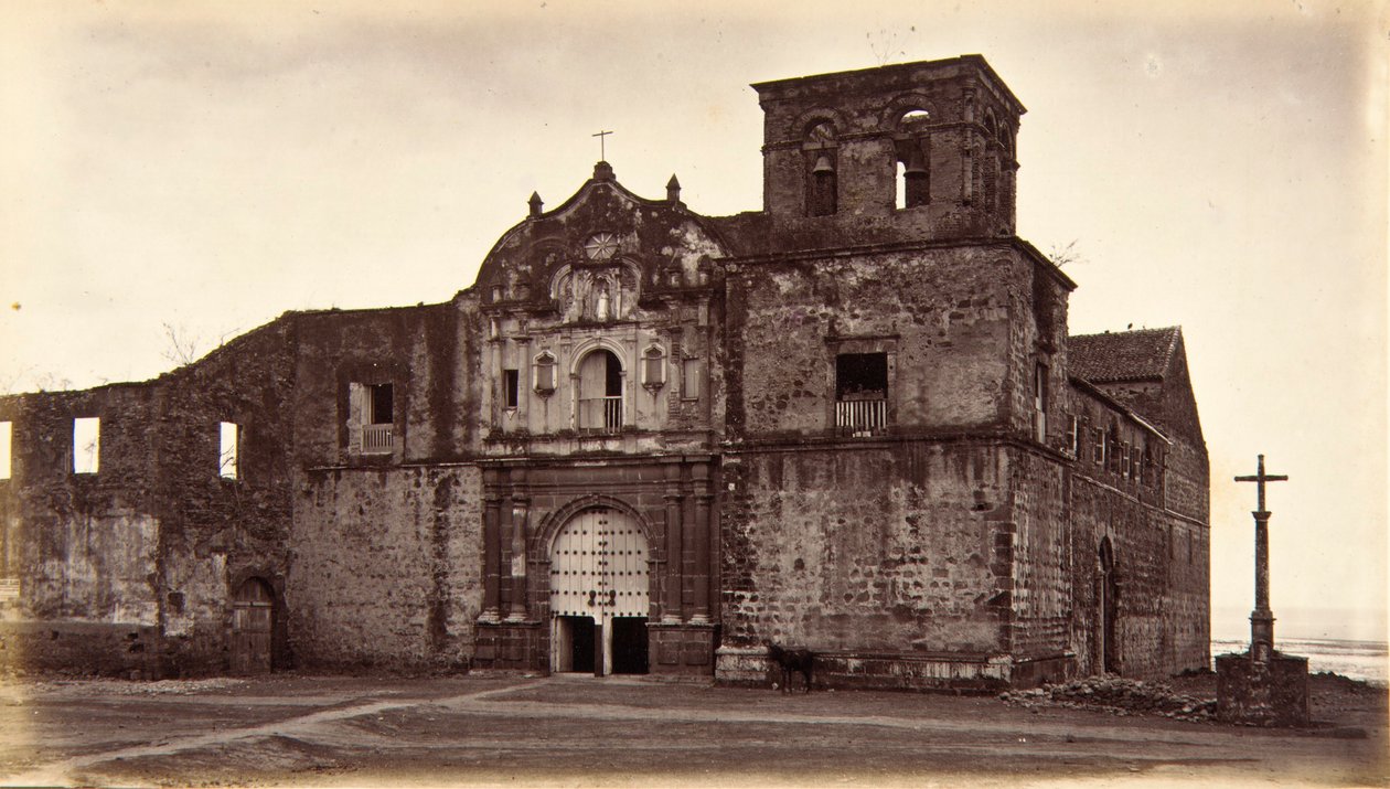 Kerk van San Francisco, Panama door Eadweard Muybridge