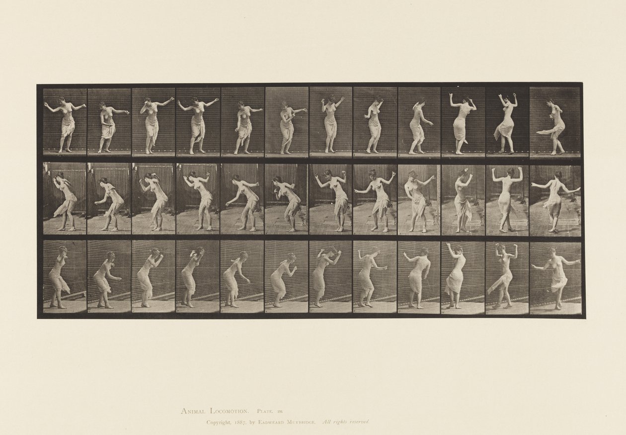 Plaat 191. Dansen (fantasie) door Eadweard Muybridge