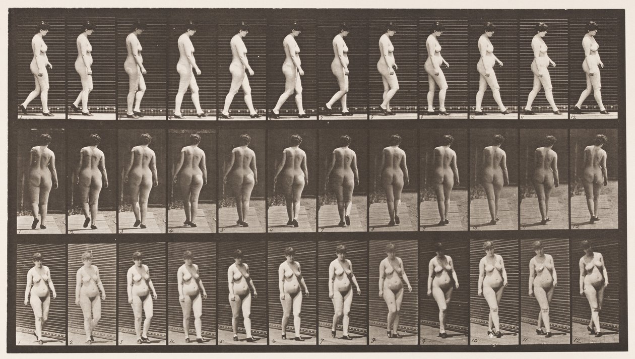 Plaat 24. Lopen, met hoge hakken aan door Eadweard Muybridge