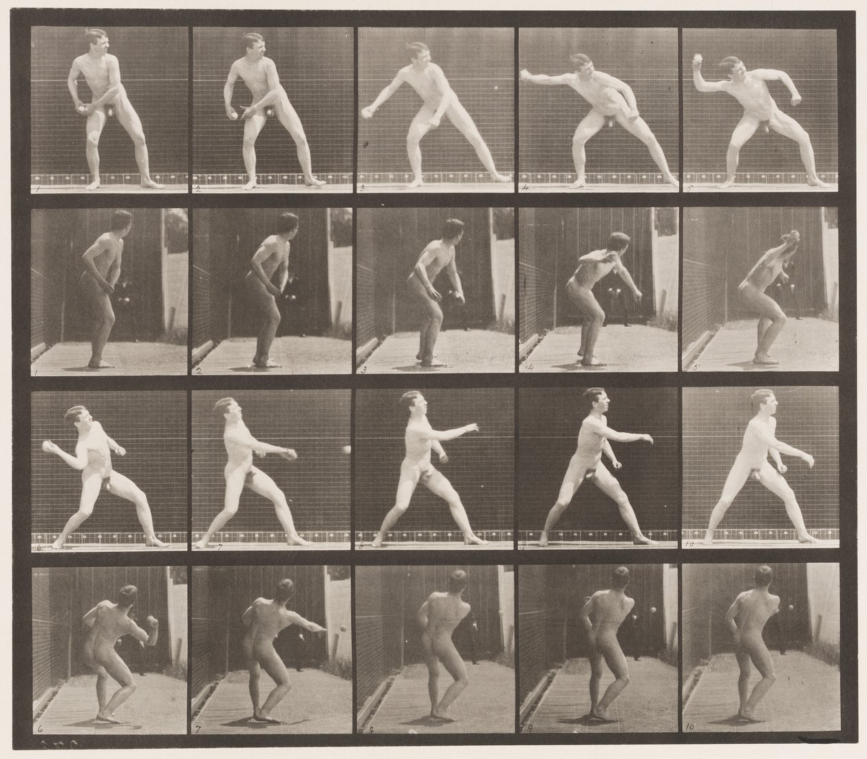 Plaat 273. Honkbal; gooien door Eadweard Muybridge