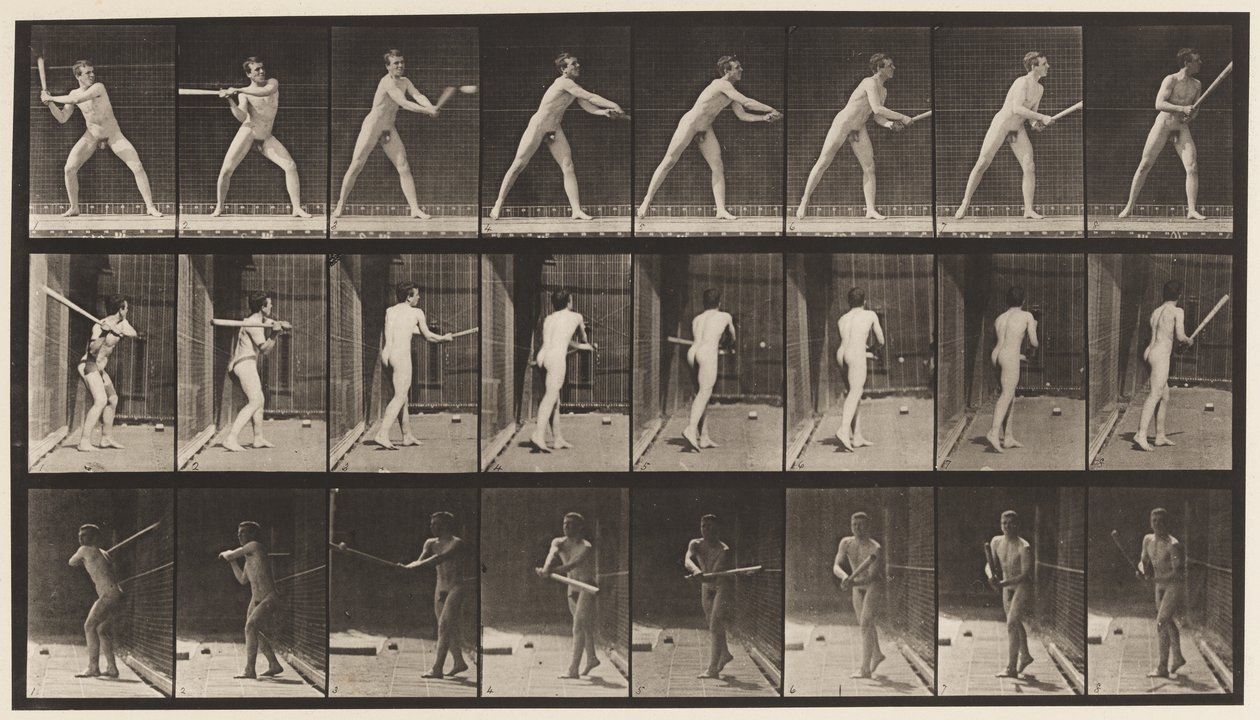 Plaat 277. Honkbal; Slaan door Eadweard Muybridge