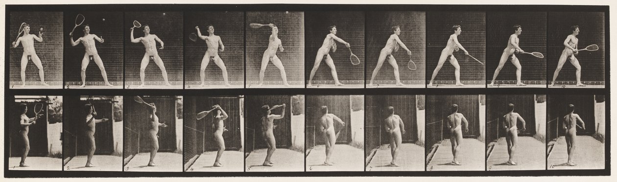 Plaat 294. Lawn Tennis; Serveren door Eadweard Muybridge