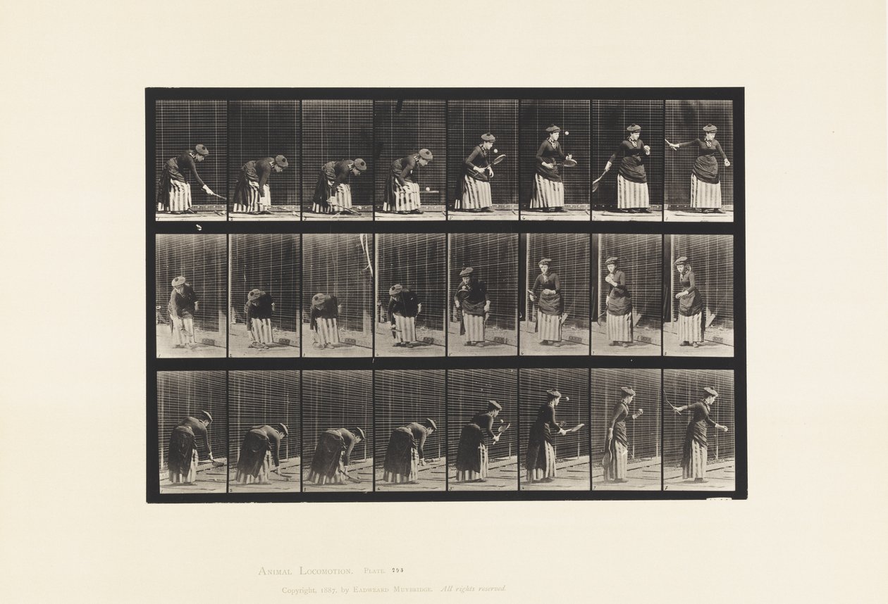 Plaat 295. Lawn Tennis; Serveren door Eadweard Muybridge
