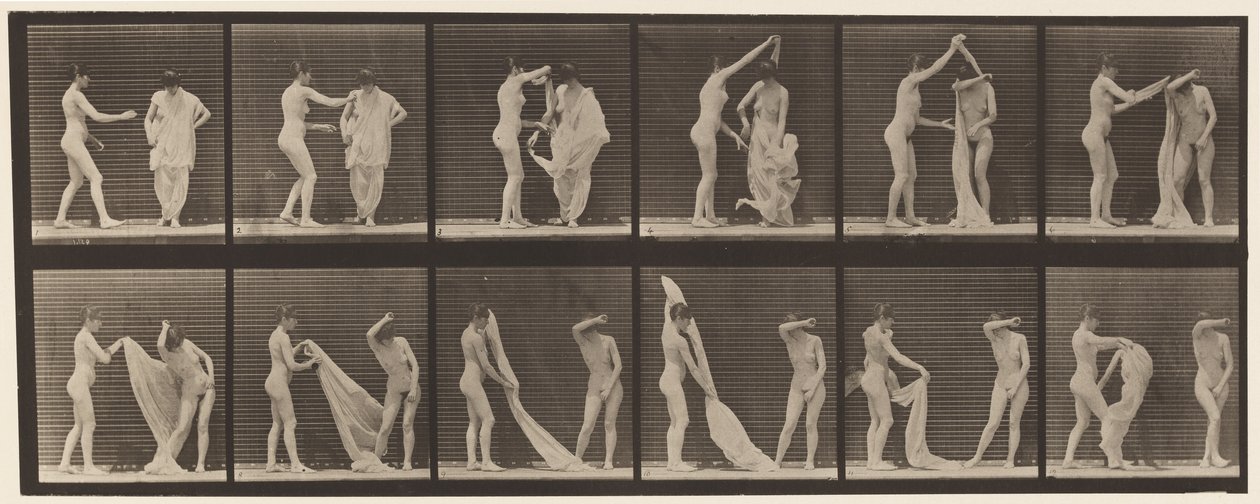 Plaat 427. Toilet; Twee Modellen door Eadweard Muybridge