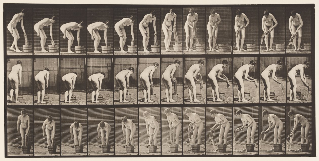 Plaat 433. Kleren uitwringen door Eadweard Muybridge