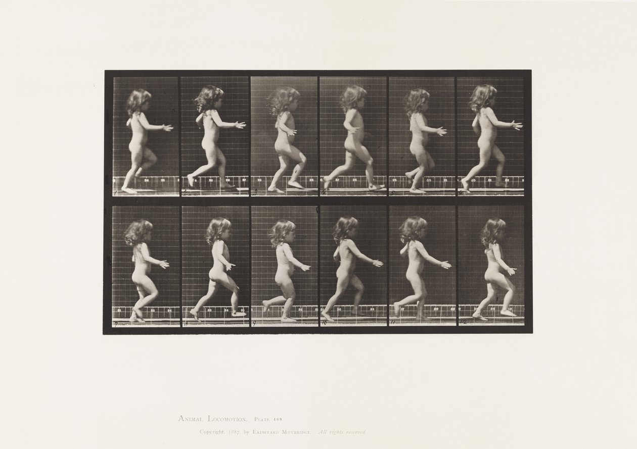 Plaat 469. Kind, rennen, 1885 door Eadweard Muybridge