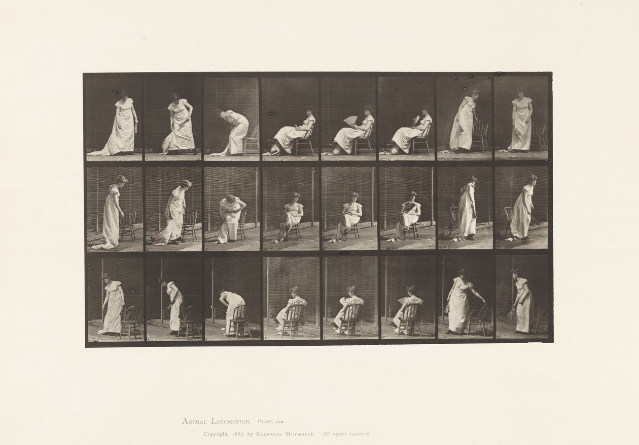Zitten, Opstaan, enz., 1885 door Eadweard Muybridge
