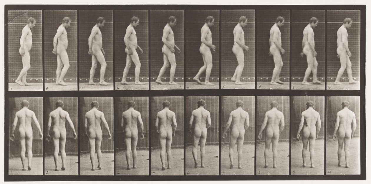 Na hoofdtrauma; lopen door Eadweard Muybridge