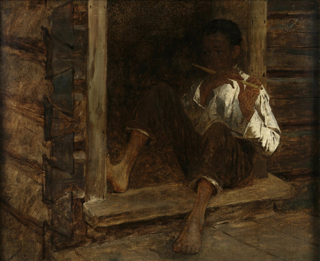 Zwarte jongen door Eastman Johnson