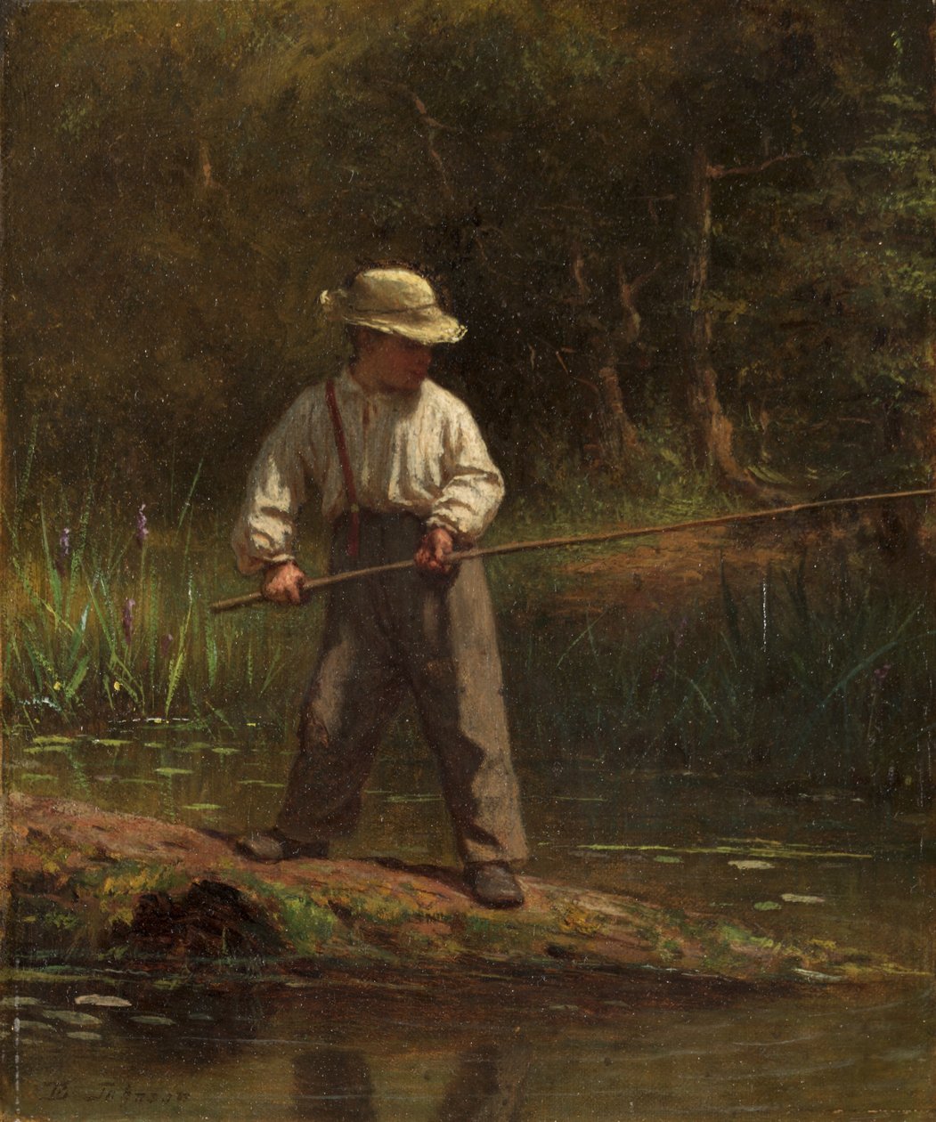 Jongen aan het Vissen, c.1860 door Eastman Johnson