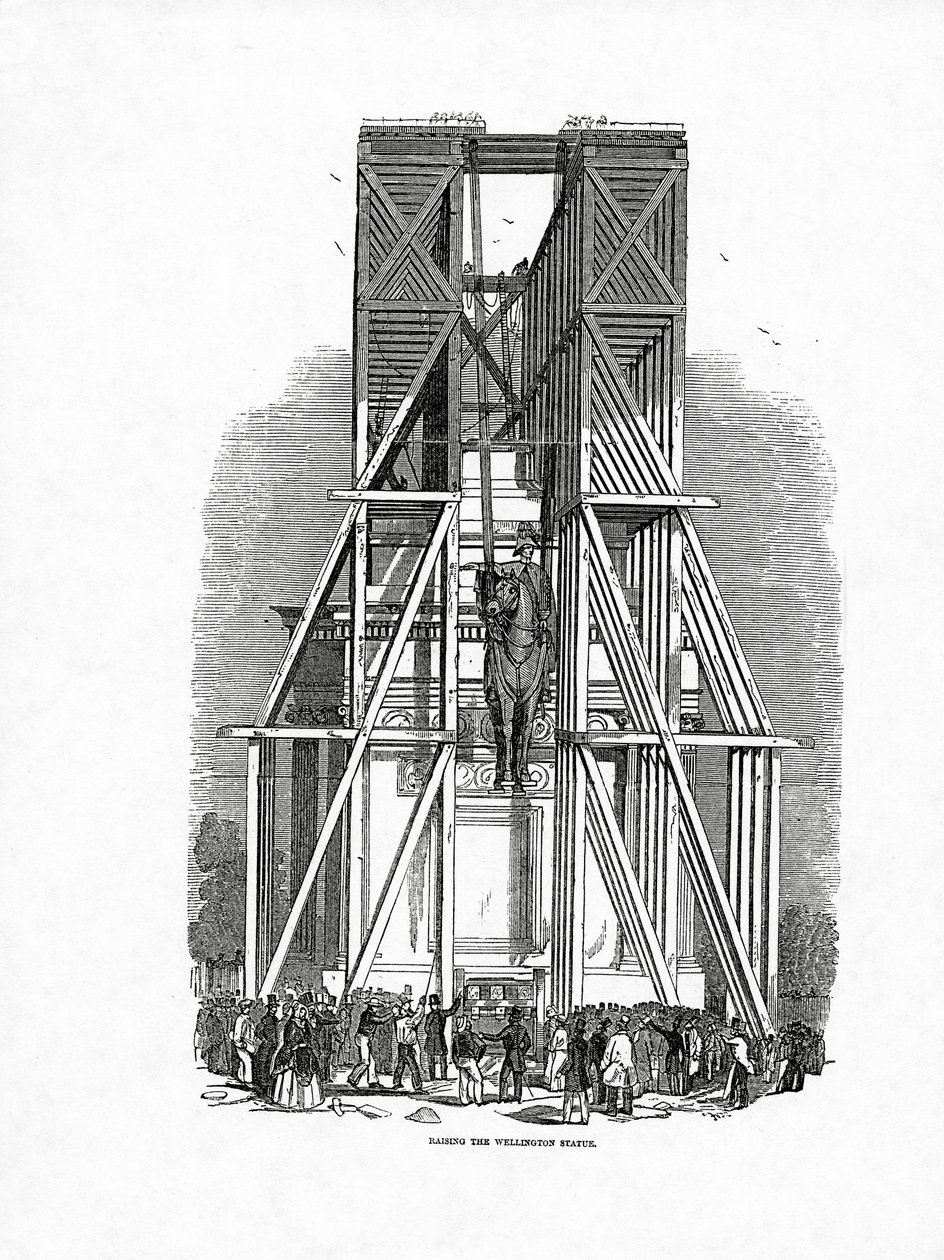 Het oprichten van het Wellington-standbeeld, gepubliceerd in 