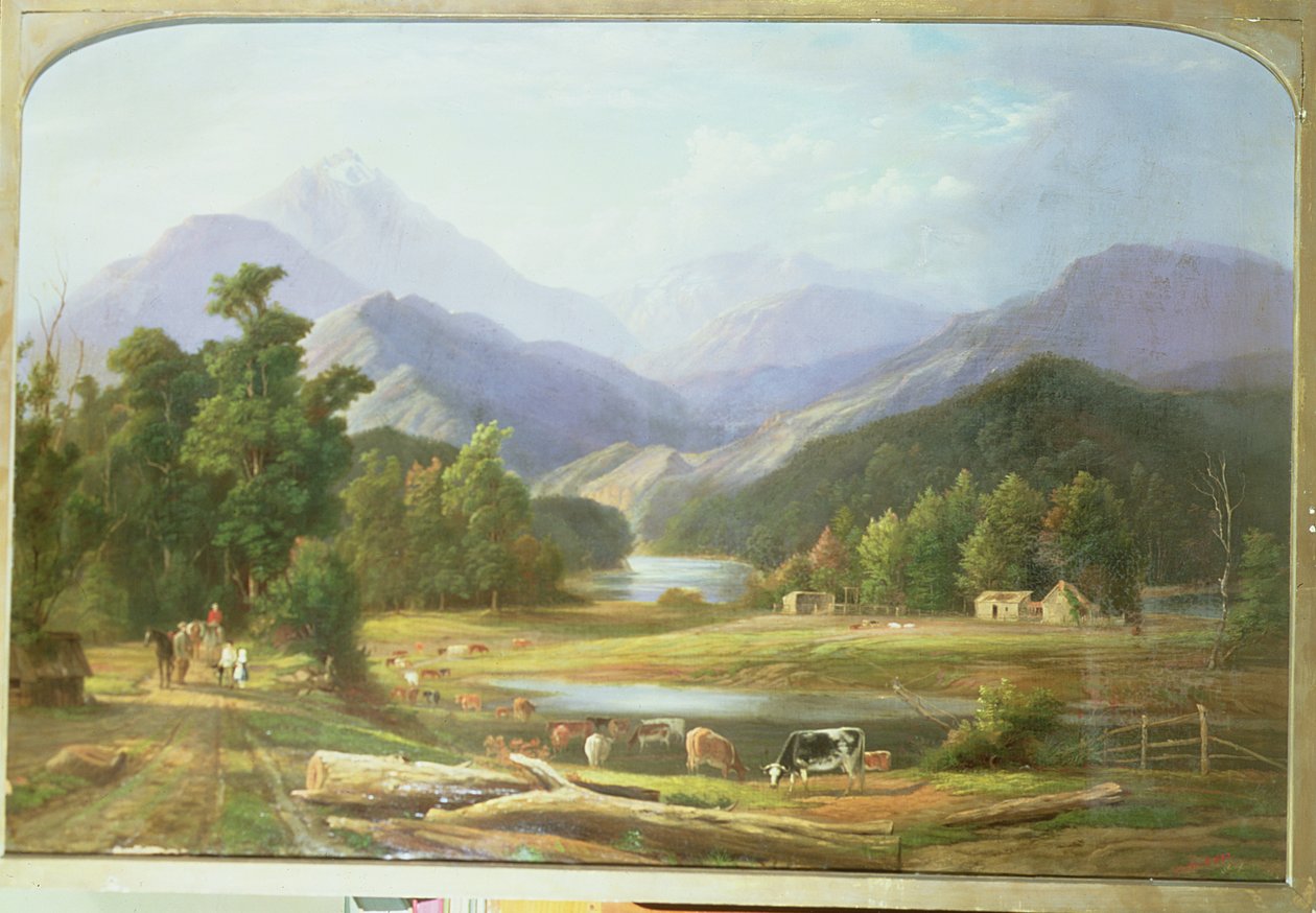 Nieuw-Zeelands Landschap, 1872 door Ebenezer Wake Cook