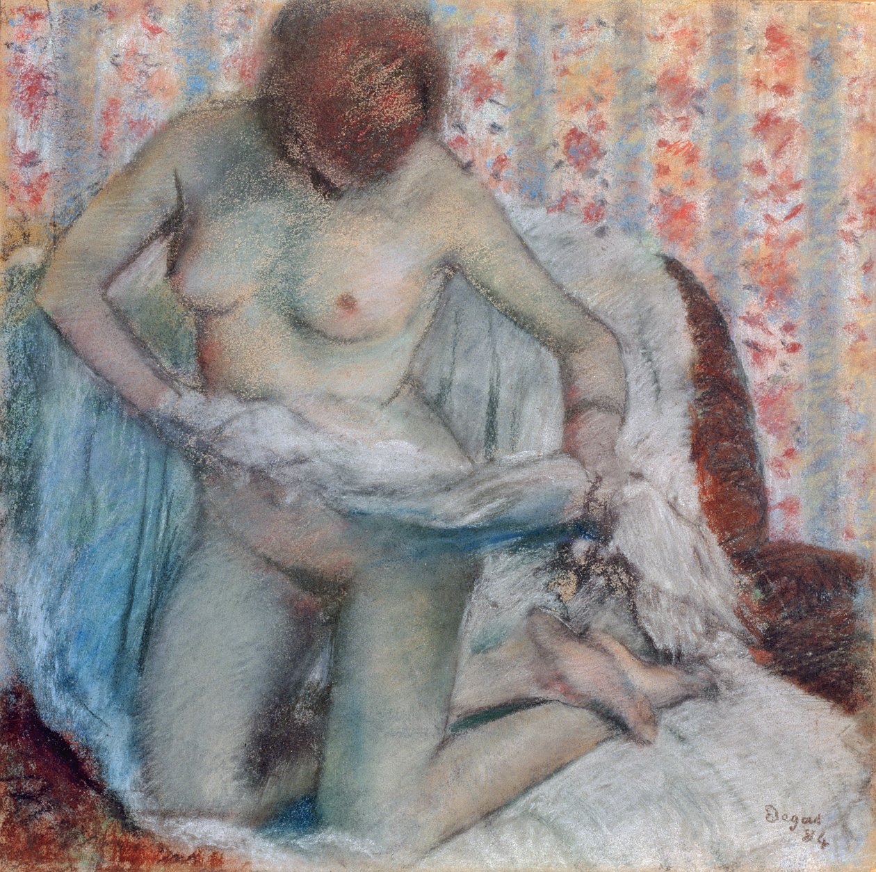 Na het Bad, 1884 door Edgar Degas