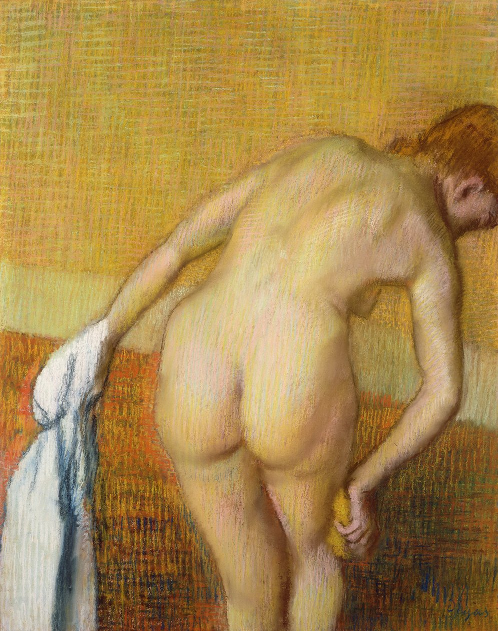 Vrouw die een bad neemt, 1886 door Edgar Degas