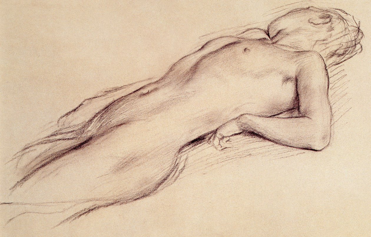 Liggende naakte vrouw door Edgar Degas