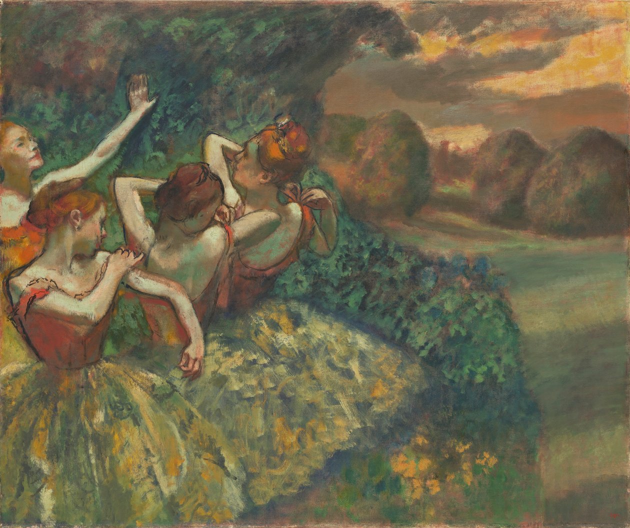Vier Dansers, ca. 1899 door Edgar Degas