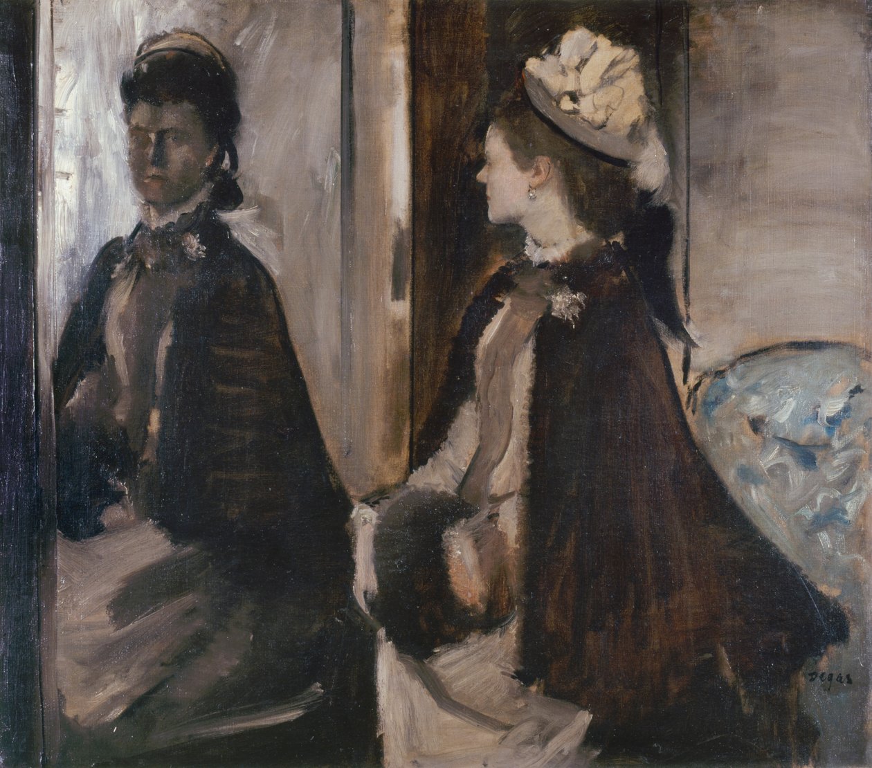 Mevrouw Jeantaud in de spiegel door Edgar Degas