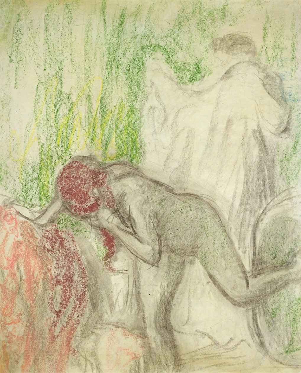 Naakt dat uit het bad komt door Edgar Degas