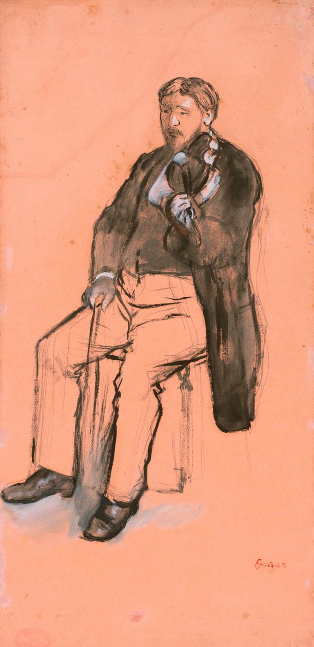 Zittende violist door Edgar Degas