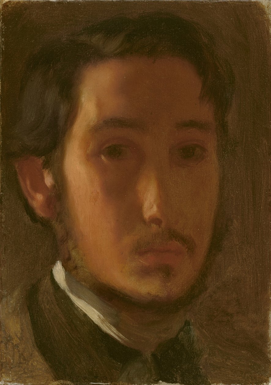 Zelfportret met witte kraag, ca. 1857 door Edgar Degas