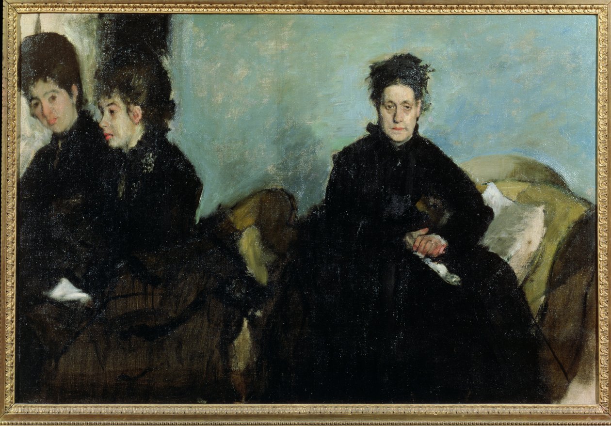 De Hertogin de Montejasi en haar dochters Elena en Camilla, 1876 door Edgar Degas