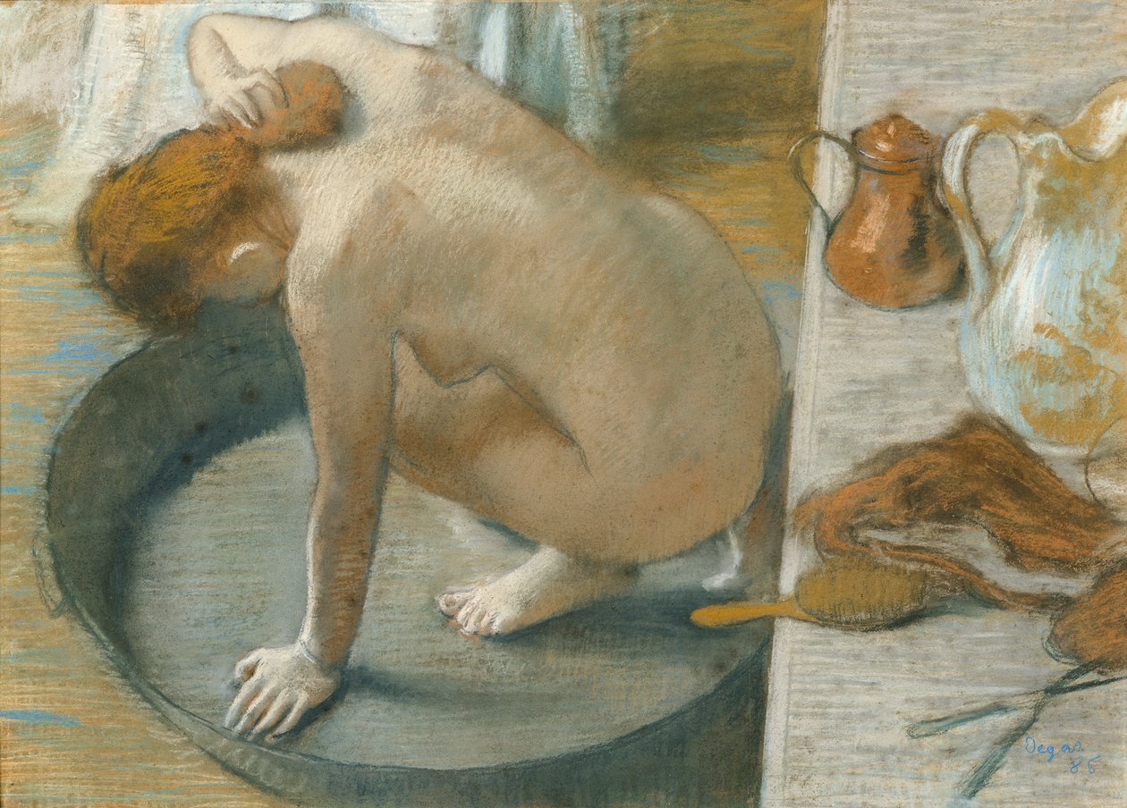 Het bad, 1886 door Edgar Degas