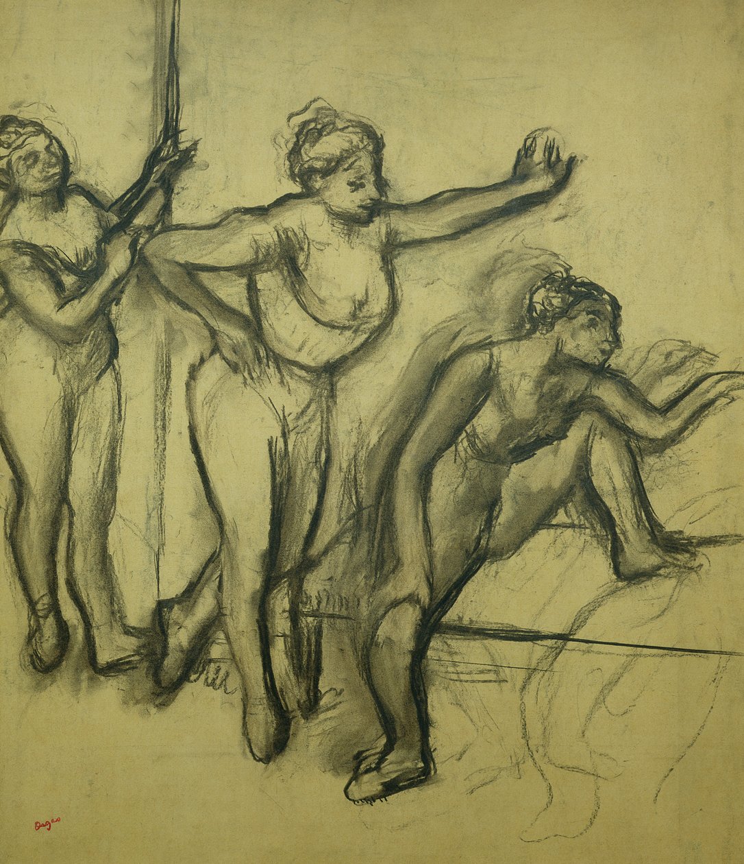 Drie dansers, c.1900 door Edgar Degas
