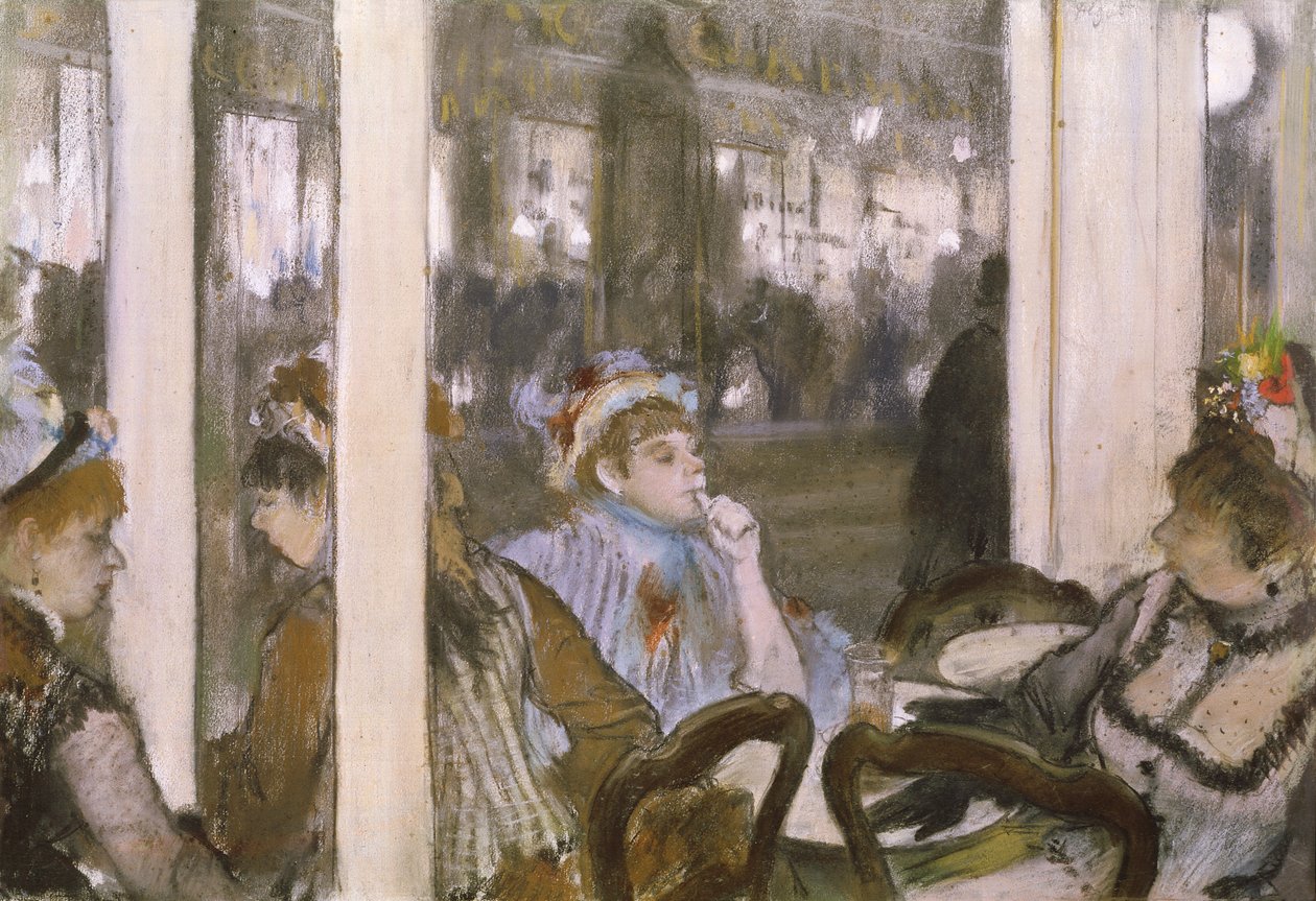 Vrouwen op een Caféterras, 1877 door Edgar Degas