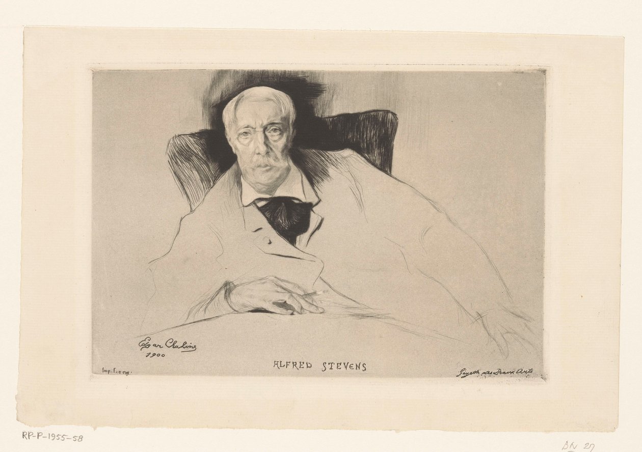 Portret van Alfred Stevens door Edgar Chahine