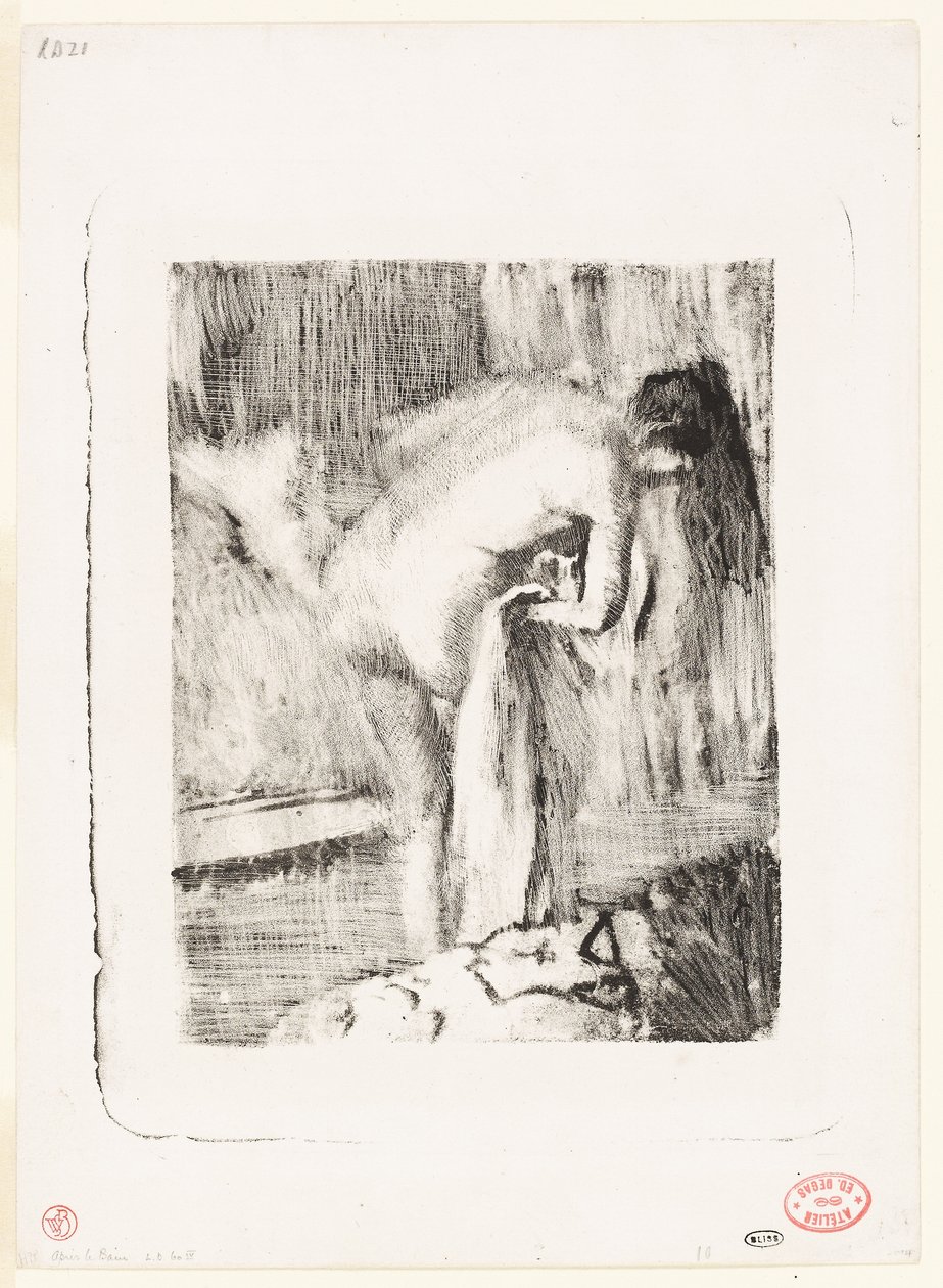 Na het bad II door Edgar Degas