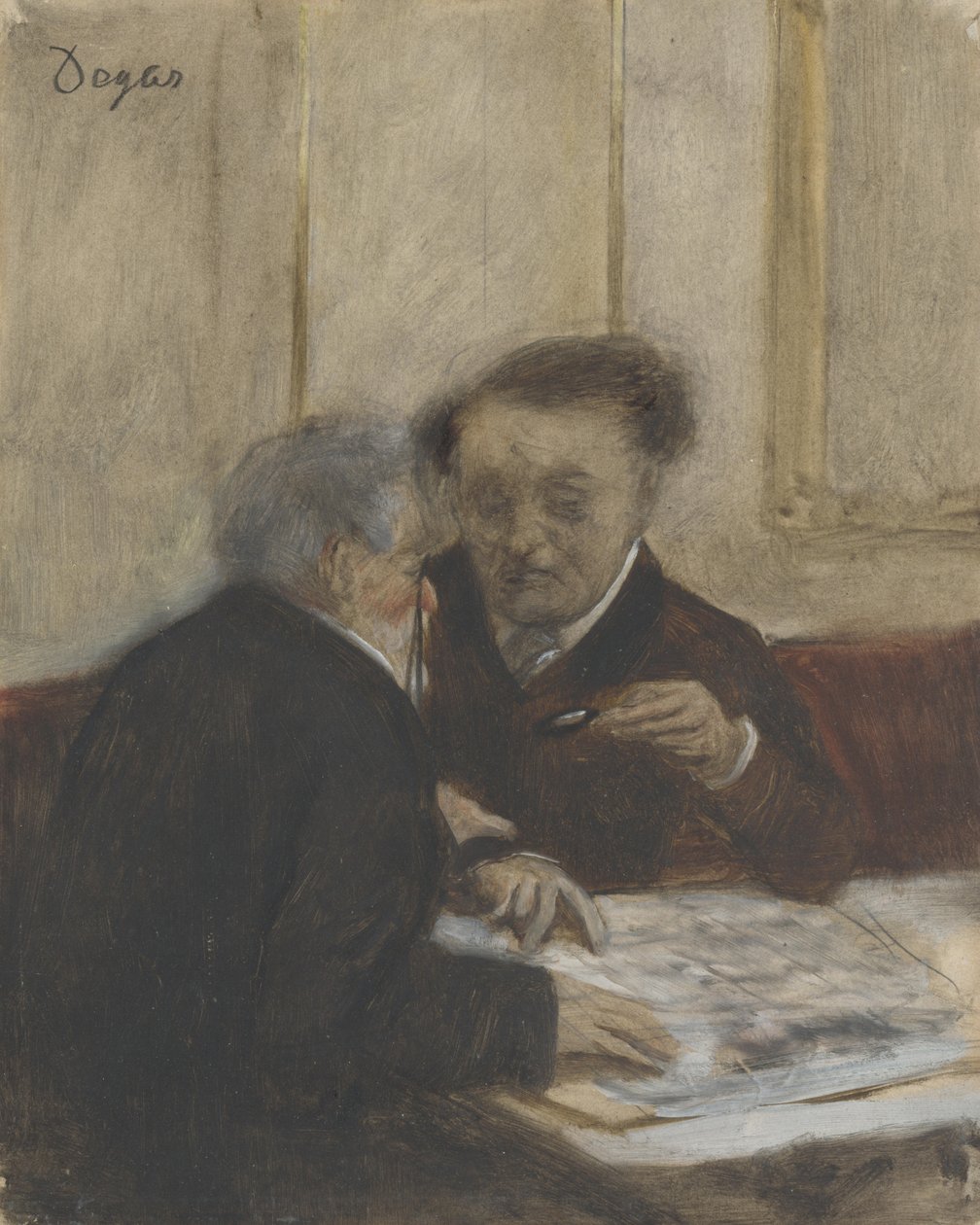 In het Café Châteaudun, c. 1870 door Edgar Degas
