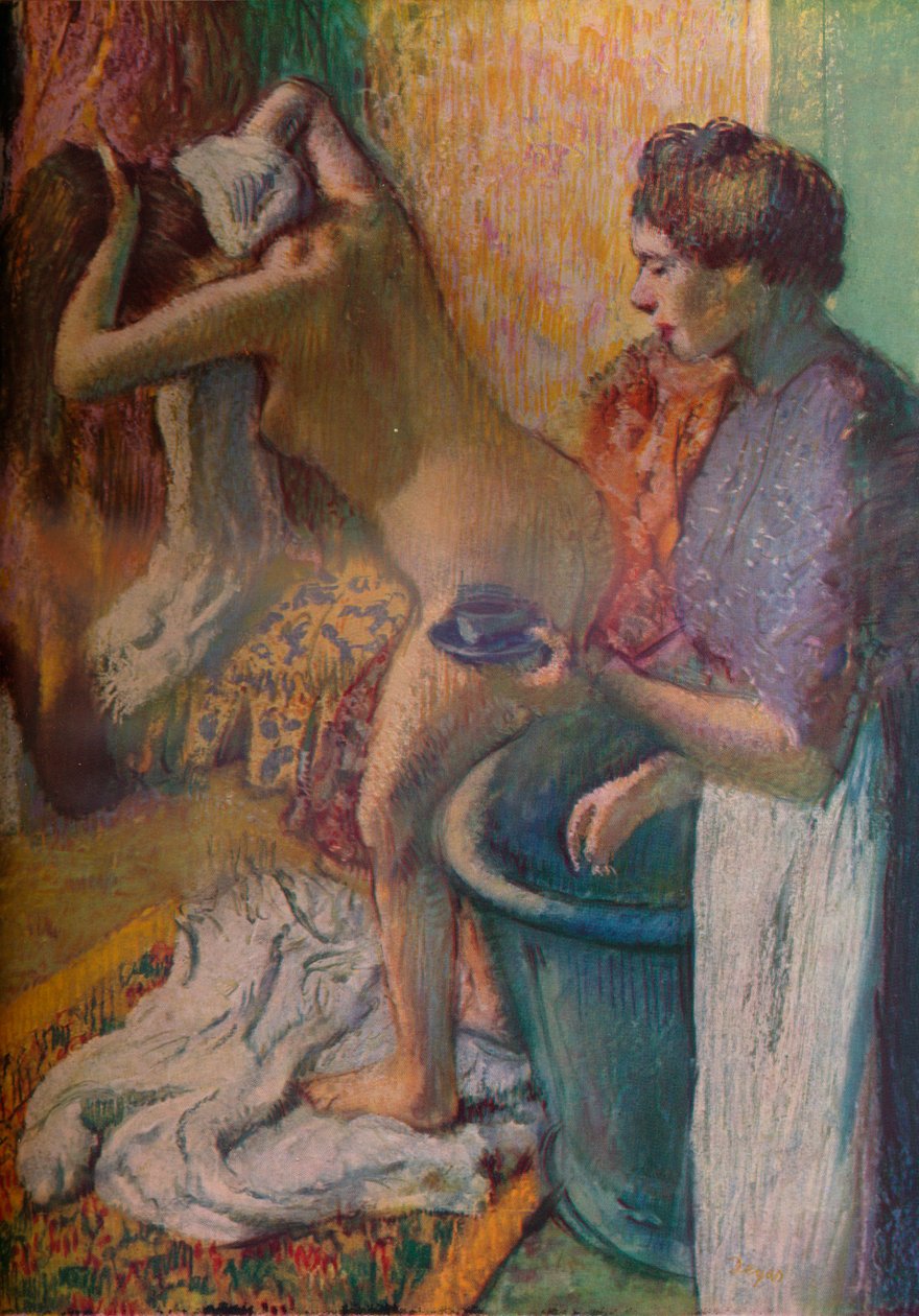 Ontbijt na een bad, 1883 door Edgar Degas
