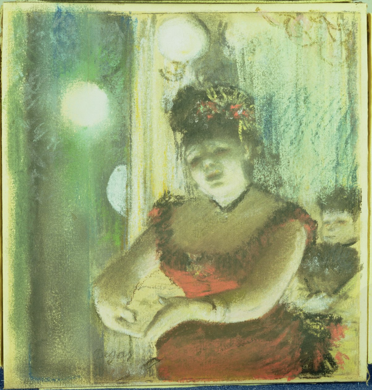 Cafe-Concert Zangeres door Edgar Degas