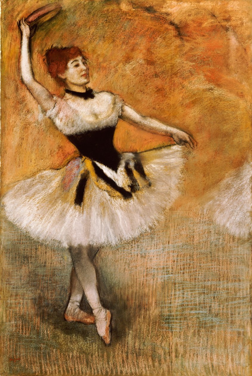 Danseres met Tamboerijn, 1882 door Edgar Degas
