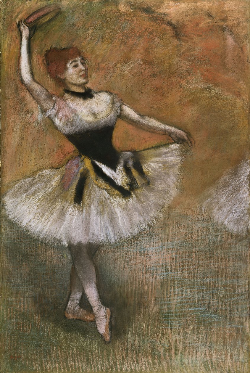 Danseres met tamboerijn, ca. 1882 door Edgar Degas