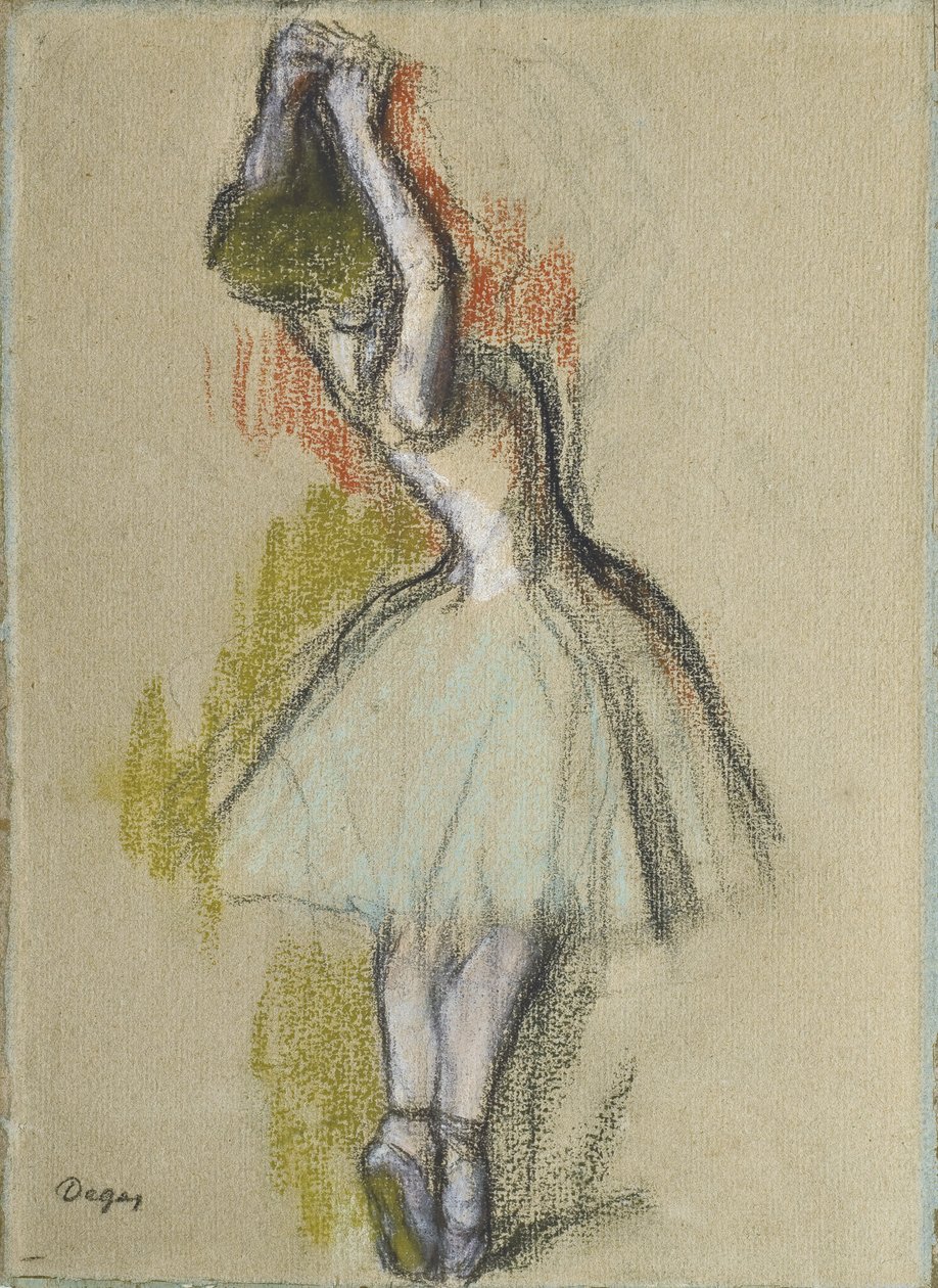 Staande Danseres, ca. 1885 door Edgar Degas