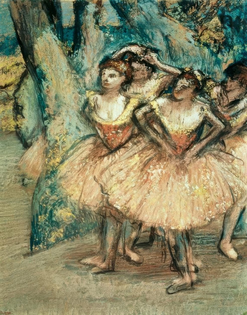 Dansers in roze door Edgar Degas