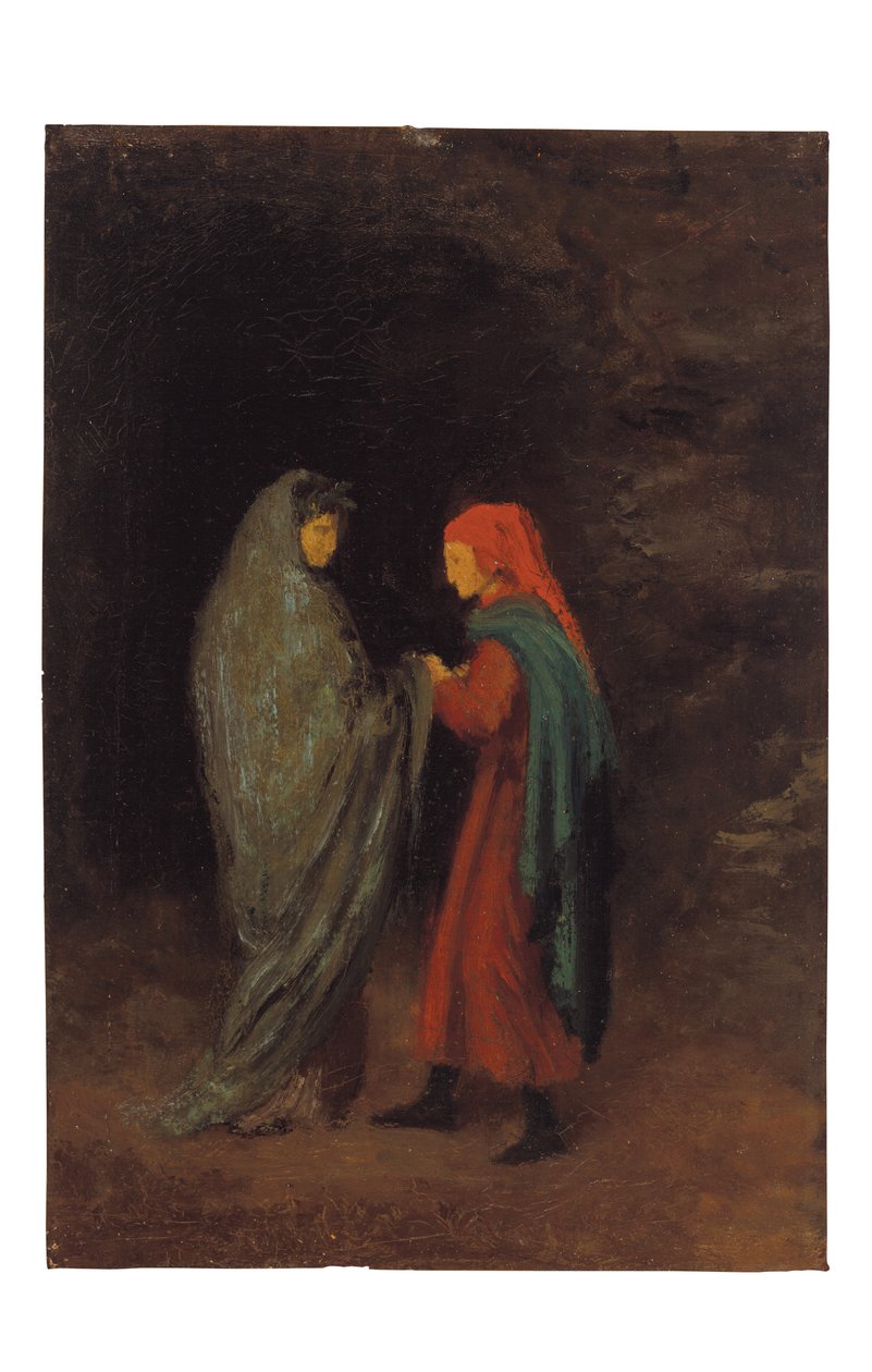 Dante en Vergilius bij de ingang van de hel door Edgar Degas